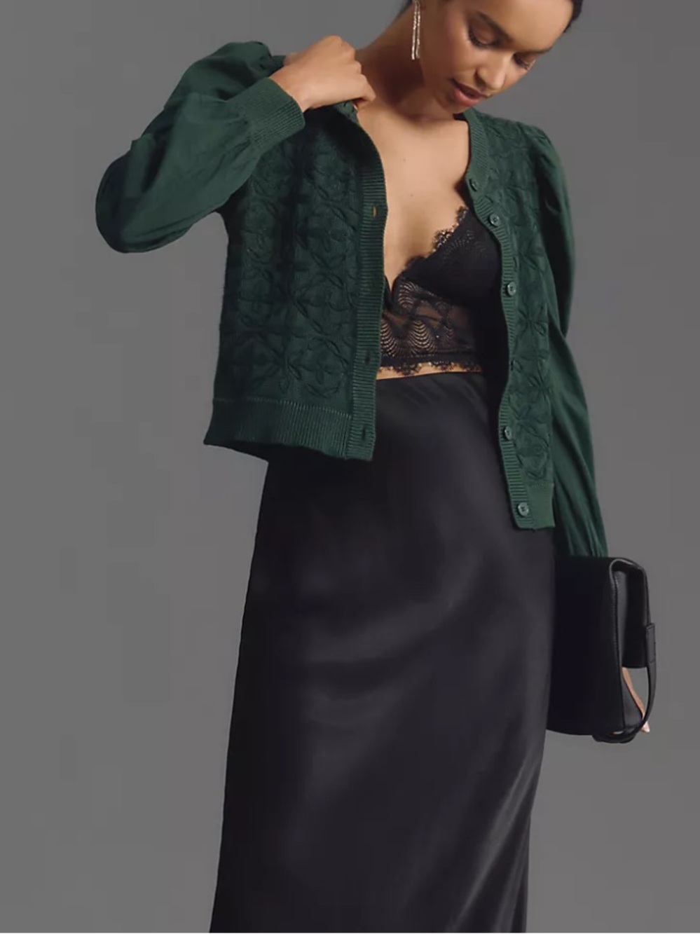 Unique green cardigan from Anthropologie - Picture 6 of 7